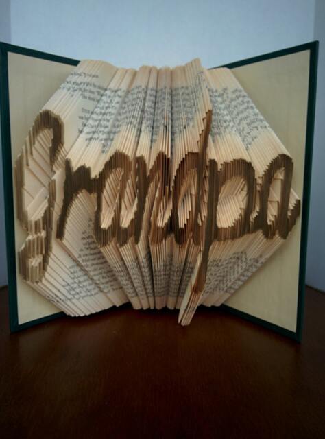 Grandpa - Folded Book Art Fully Customizable, Grandfather, Papa - image 1