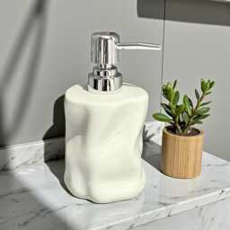 Bathroom Soap Dispenser Ceramic Lotion Bottle, D??cor With Bunny Tray - thumbnail 2