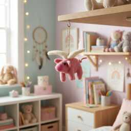 Flying Pig Ornament Needle Felt Handmade Wool Christmas Decoration - thumbnail 2