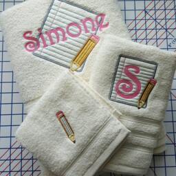 Embroidered Three Piece Towel Set With Name & Dancer Theme - thumbnail 2