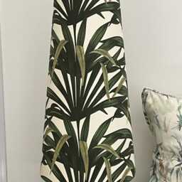 Extra Tall Conical Handmade Lampshade With A Palm Leaves Fabric, Suitable For Table Lamp, Floor Lamp - thumbnail 2