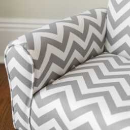 Personalized Child's Upholstered Rocking Chair/Chair - Gray Chevron - thumbnail 3