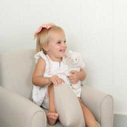 Personalized Child's Upholstered Rocking Chair/Chair - Gray Chevron - thumbnail 4