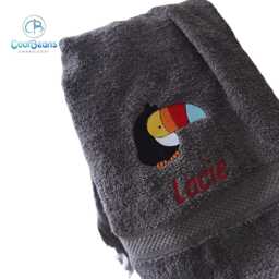 Toucan Towel - Personalised Face Cloth/Hand Bath = Embroidered With & Text - thumbnail 2