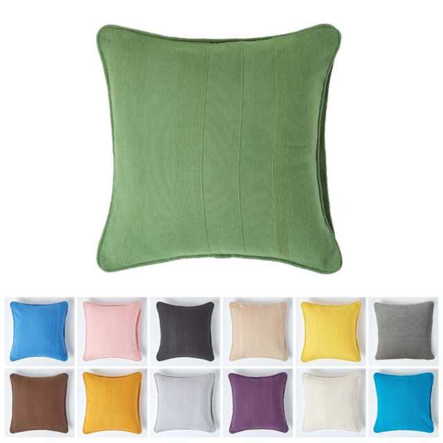 100% Cotton Rajput Ribbed Cushion Cover - Handmade, 13 Colours, 2 Sizes, Washable, Soft & Durable, Oeko-Tex?? Certified, Square Shape - image 1