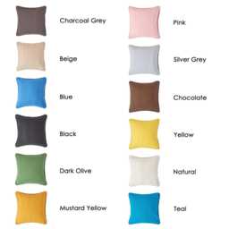 100% Cotton Rajput Ribbed Cushion Cover - Handmade, 13 Colours, 2 Sizes, Washable, Soft & Durable, Oeko-Tex?? Certified, Square Shape - thumbnail 2