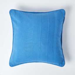 100% Cotton Rajput Ribbed Cushion Cover - Handmade, 13 Colours, 2 Sizes, Washable, Soft & Durable, Oeko-Tex?? Certified, Square Shape - thumbnail 3