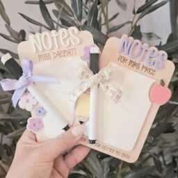 Personalised Wooden & Acrylic Teachers Notes Board With Pen - Appreciation Thank You Gift End Of Term Present - thumbnail 4