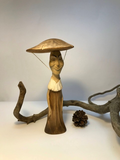 "Collection Hand Carved Wooden Figurine ""Mushroom Pale Toadstool" - image 1