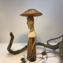 "Collection Hand Carved Wooden Figurine ""Mushroom Pale Toadstool" - thumbnail 3