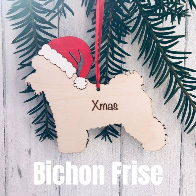 Personalised Bichon Frise Christmas Ornament Hand-Painted Dog Decoration - image 1