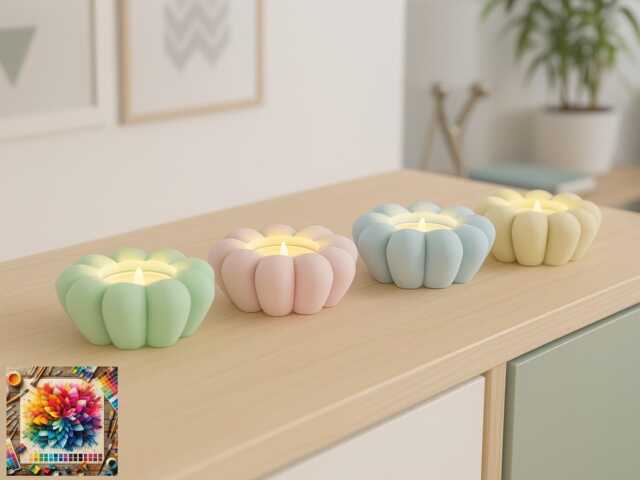 Smooth Pebble Led Tealight Holder - Set Of 4, With Optional Tealights - image 1