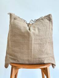 Brown Tribal Hemp Hand Woven Natural Dye Color Pillow Cover - thumbnail 1