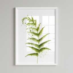 Watercolour Botanical Prints Set Of 3, Green Wildflower & Fern Wall Art, Foliage Poster, Nature Inspired Decor - thumbnail 4