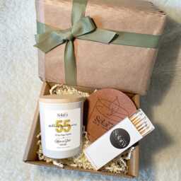 55Th Anniversary Candle Gift Set Personalised Golden Wedding For Mum Dad Grandad Grandma & Friend - thumbnail 3
