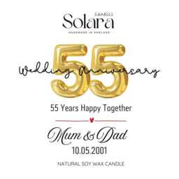 55Th Anniversary Candle Gift Set Personalised Golden Wedding For Mum Dad Grandad Grandma & Friend - thumbnail 2
