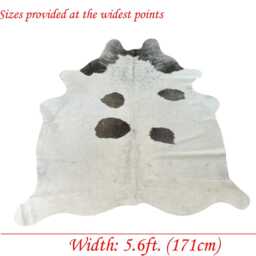 Medium/Large Sized Black & White Genuine Cowhide Rug, Hair On Hide Sold As Seen - thumbnail 3