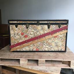 William Morris Wallpaper Steamer Trunk - Handmade Bed End Bench Retro Kids Toy Chest _ Sinatra Glbb - thumbnail 1