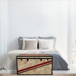 William Morris Wallpaper Steamer Trunk - Handmade Bed End Bench Retro Kids Toy Chest _ Sinatra Glbb - thumbnail 2