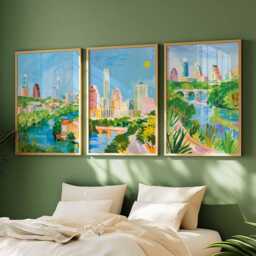Set Of 3 Austin Texas Posters, Travel Posters Set, Prints, Wall Art, City Decor, Skyline Print - thumbnail 3