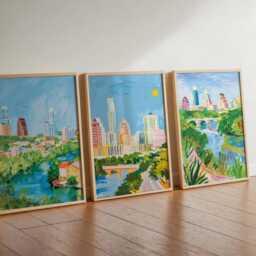 Set Of 3 Austin Texas Posters, Travel Posters Set, Prints, Wall Art, City Decor, Skyline Print - thumbnail 2