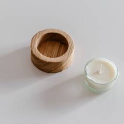 Ash Wood Tea Light Holder Scandinavian Minimalist Decor - thumbnail 2