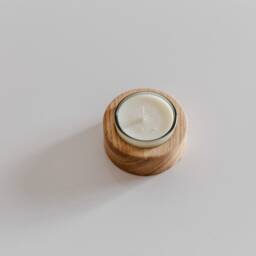 Ash Wood Tea Light Holder Scandinavian Minimalist Decor - thumbnail 3