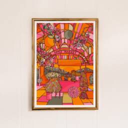 Covent Garden Apple Market Art Print Colorful London Illustration - thumbnail 2