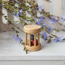 Handmade New Baby Gift, Wooden Rattle Toy, Organic Toys For 6 Months - thumbnail 3