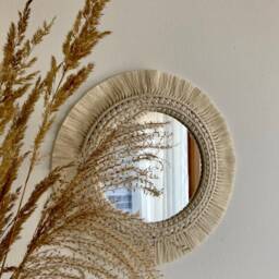 "Macrame Wall Hanging Boho Mirror ""Mona" - thumbnail 3