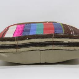 Handwoven Kilim Pillow Cover - 24x32 - Vintage Turkish Patchwork - thumbnail 3