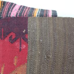 Handwoven Kilim Pillow Cover - 24x32 - Vintage Turkish Patchwork - thumbnail 2