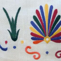 Greek Linen Cushion Cover Traditional Antefixes Design, Cottage Chic - thumbnail 2