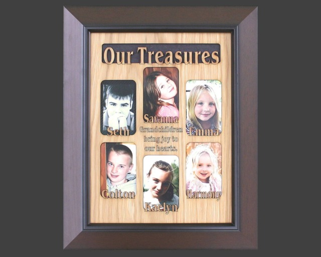 6 To 8 Grandkids Names Mat Insert - Only For 11x14 Picture Frame - Gifts Great Grandparents Grandchildren Personalized Customized - image 1