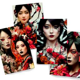 Japanese Garden Ds0065 - Limited Edition 10 Print Set Of 4 Sheets Synthography Printed On Glossy Premium Fine Art Photo Paper 20x30 cm - thumbnail 1
