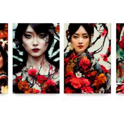 Japanese Garden Ds0065 - Limited Edition 10 Print Set Of 4 Sheets Synthography Printed On Glossy Premium Fine Art Photo Paper 20x30 cm - thumbnail 2