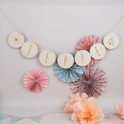 Name Garland, Bunting Rainbow Personalized, Wooden Name Plate, Door Wall Decoration, Children's Room Decoration - thumbnail 1