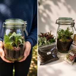 Diy Complete Terrarium Kit With Plants, Glass Jar, Moss, UK Handmade - thumbnail 3