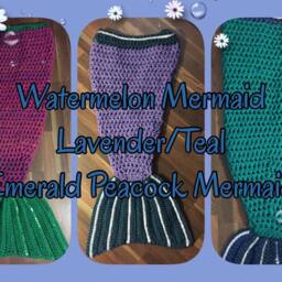 Hand Crochet Mermaid Blanket Soft Cuddle Blanket - thumbnail 4