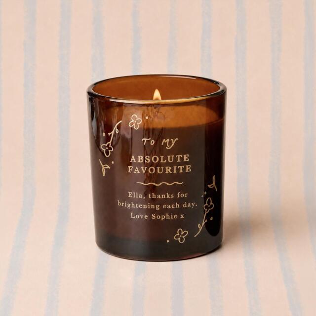 Personalised Gift For Her To My Absolute Favourite Scented Engraved Amber Candle - image 1