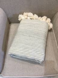 Moroccan Pom Blanket & Throw, Bohemian Blanket, Berber Wool Hand Woven, Handmade Bed Spread, Cover