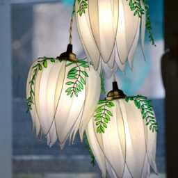 3-Light Pendant Lamp in The Shape Of A Flower Made Resin Romantic Floral Atmosphere - thumbnail 3