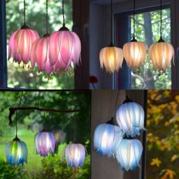 3-Light Pendant Lamp in The Shape Of A Flower Made Resin Romantic Floral Atmosphere - thumbnail 2