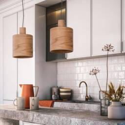 Oak Wood Pendant Lighting For Kitchen Island, Modern Chandelier Decor, Stylish - thumbnail 2