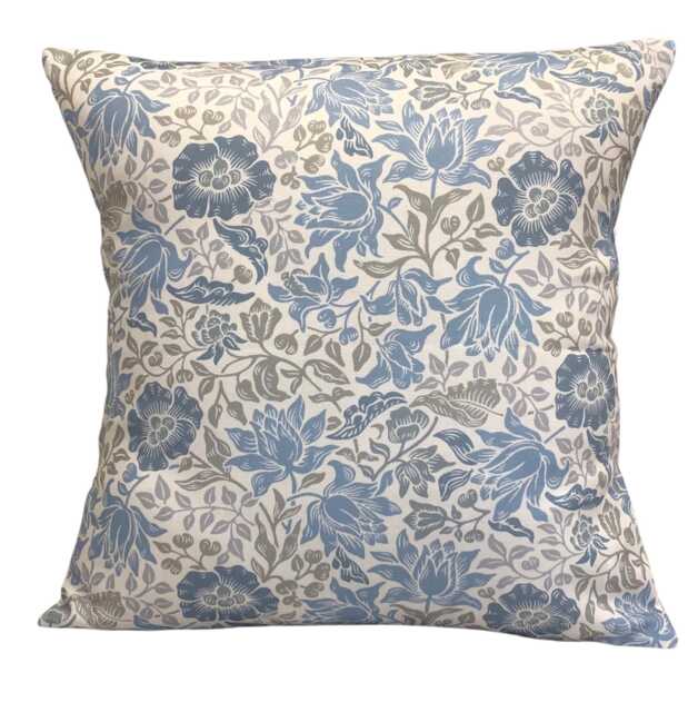 Clarke & William Morris Mallow Denim Arts Crafts Cushion Cover 16 - image 1