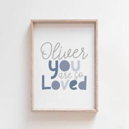 Set Of 2 Boys Nursery Prints, Rainbow Wall Art, You Are So Loved Bedroom Personalised - thumbnail 3