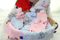 Personalised Embroidered Soft Baby Elephant Or Teddy Comforter Blanket, Snuggle Blankie , New Baby Christening Gift, Newborn Shower Keeps - thumbnail 1