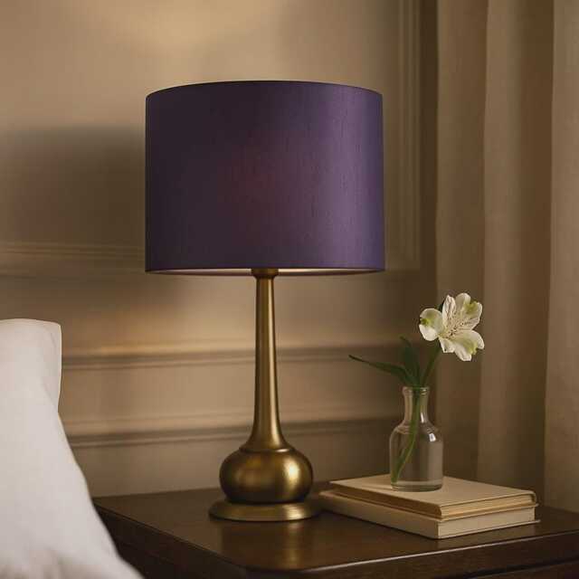 Hand Made Grape Purple Satin Backed Dupion Lampshade - image 1