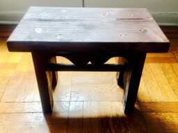 Handmade Low Sitting Beautiful Dark Chocolate Stain Wood Chair - thumbnail 1