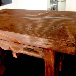 Handmade Low Sitting Beautiful Dark Chocolate Stain Wood Chair - thumbnail 2